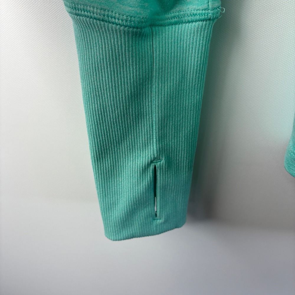 Nike Running Dri-FIT Womens Quarter Zip Pullover Teal Heather Thumbholes Medium - Picture 12 of 16
